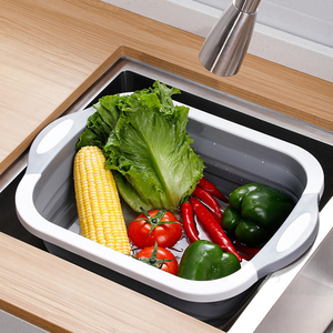 Multifanctional <b>Plastic</b> Chopping Cutting Board Portable 2 in 1 Foldable Folding <b>Plastic</b> Cutting Chopping Board - Product Image 3