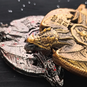 Bán Buôn 3-Đầu Rồng 7-1 Quay Đa Dạng Xúc Xắc Đặt D12 Dungeons Rồng <span class=keywords><strong>Dnd</strong></span> Bảng Trò Chơi Tùy Chỉnh Kim Loại Khắc D20 D12 D10 D8 - Product Image 2