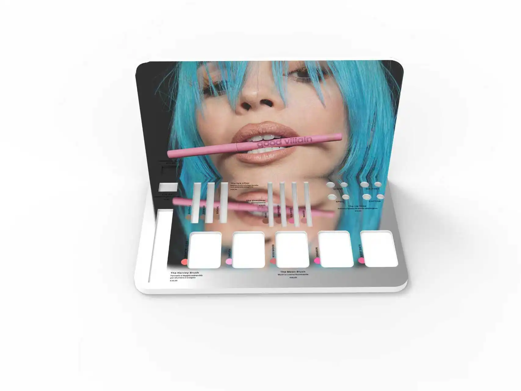 Custom Desktop Pencil Eyebrows Eyeliner Display Stand Cosmetics Rack for Cosmetic Brand Stores Customized Display Rack — view 5