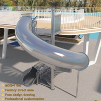Glissière d'évacuation en métal pour extérieur, escalier en spirale en acier inoxydable 304 avec glissière, escalier extérieur pour enfants