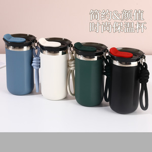 Tasse thermos portable à double couche en acier inoxydable 304 de grande valeur tasse à café portable avec corde de cadeau d'affaires pour l'extérieur nouveau - Product Image 5