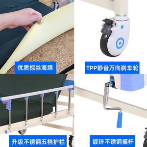 Cama de Hospital Manual Kangluo JJ-098 con Elevación de Espalda y Piernas, y Apertura para Inodoro - Product Image 4