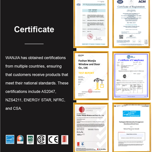 Wanjia thiết kế mới nhất bão tác động Cửa Sổ Phòng ngủ cách âm nhôm cửa sổ trượt - Product Image 5