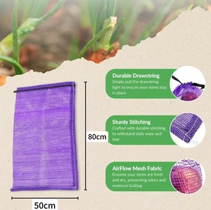 Sacs d'oignons en plastique réutilisables personnalisés PP/PE Mesh Firewood Potato Storage Impression pour l'emballage des fruits et légumes - Product Image 5
