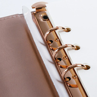 Carnet de notes professionnel en cuir de luxe, couverture rigide, or rose et marbre noir doré