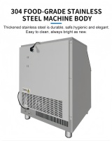 Máquina de Hielo Compacta de Acero Inoxidable BLG de 150 kg, Máquina de Cubitos de Hielo Comercial Totalmente Automática de Gran Capacidad para Restaurante