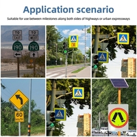 Panneau de signalisation routière solaire LED personnalisé avec contrôle automatique crépuscule-aube, boîtier en aluminium, film réfléchissant de qualité ingénierie, luminescence nocturne