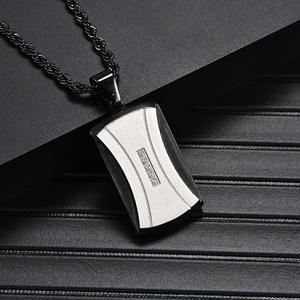 Minimalista hecho a mano impermeable deslustre libre Pvd 316 Acero inoxidable joyería de moda colgante collares para hombres hombre - Product Image 4