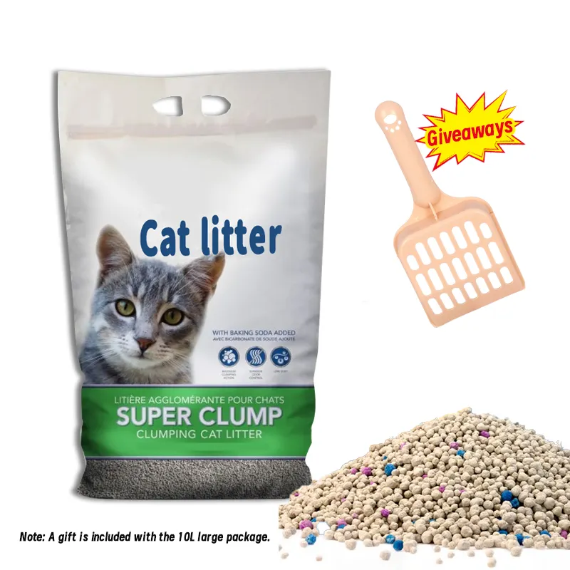 Produsen OEM 100% pabrik kotoran kucing alami Multi aroma bebas debu bola bongkahan kuat berbentuk pasir kucing bentonit
