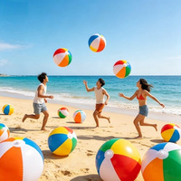 Grand ballon de plage gonflable en plastique 6 couleurs pour activités aquatiques estivales en extérieur, jouet de piscine pour jeunes, idéal comme cadeau