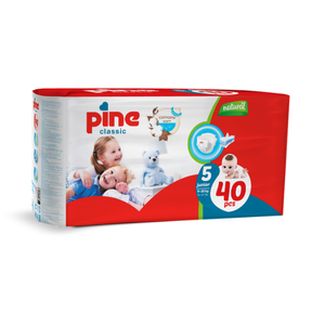 ผ้าอ้อมเด็กสำเร็จรูปไพน์ คลาสสิค จูเนียร์ ไซส์ 5 ซึมซับดีเยี่ยม ระบายอากาศได้ดี ป้องกันการรั่วซึม ผลิตภัณฑ์ดูแลเด็กคุณภาพพรีเมียม - Product Image 1