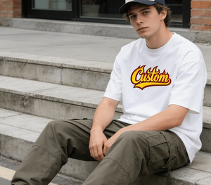 Camiseta de Manga Corta con Cuello Redondo para Hombre, 100% Algodón, Transpirable, Estilo Hip Hop Urbano, con Logotipo Personalizado Impreso en la Parte Delantera - Product Image 3