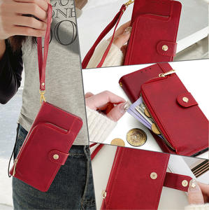 Funda de cuero con cremallera para teléfono 15 <span class=keywords><strong>Pro</strong></span> <span class=keywords><strong>Max</strong></span> 14 Plus <span class=keywords><strong>13</strong></span> 12 11 organizador de monedas fundas de teléfono móvil de lujo para Samsung S24 S23 A35 elegante - Product Image 3