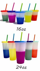16oz 24oz Riutilizzabile BPA Marchio Su Ordinazione Libero Chiaro <span class=keywords><strong>Caffè</strong></span> Freddo 12 zodiaco cambiamento di colore tazza di paglia con i love you - Product Image 2