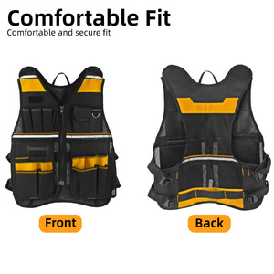 Bolsa de Herramientas, Chaleco Portaherramientas con 20-24 Bolsillos, Velcro Ajustable, Multifuncional, Ropa de Trabajo para Electricistas - Product Image 4