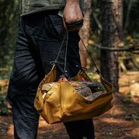 Sac de rassemblement multifonctionnel en toile imperméable Bushcraft Outdoor Camping Oil Waxed Cushion Firewood Storage Hiking Accessory