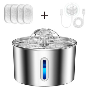 JiaBei Dispensador de Agua para Mascotas de Acero Inoxidable de 2.2L, Circulación Automática de Agua, Gran Capacidad, Bebedero para Perros y Gatos - Product Image 2