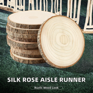 Nouveau chemin de table personnalisé en tranches de bois de mangue vintage de 4 pouces pour la décoration de cérémonie de mariage - Product Image 2