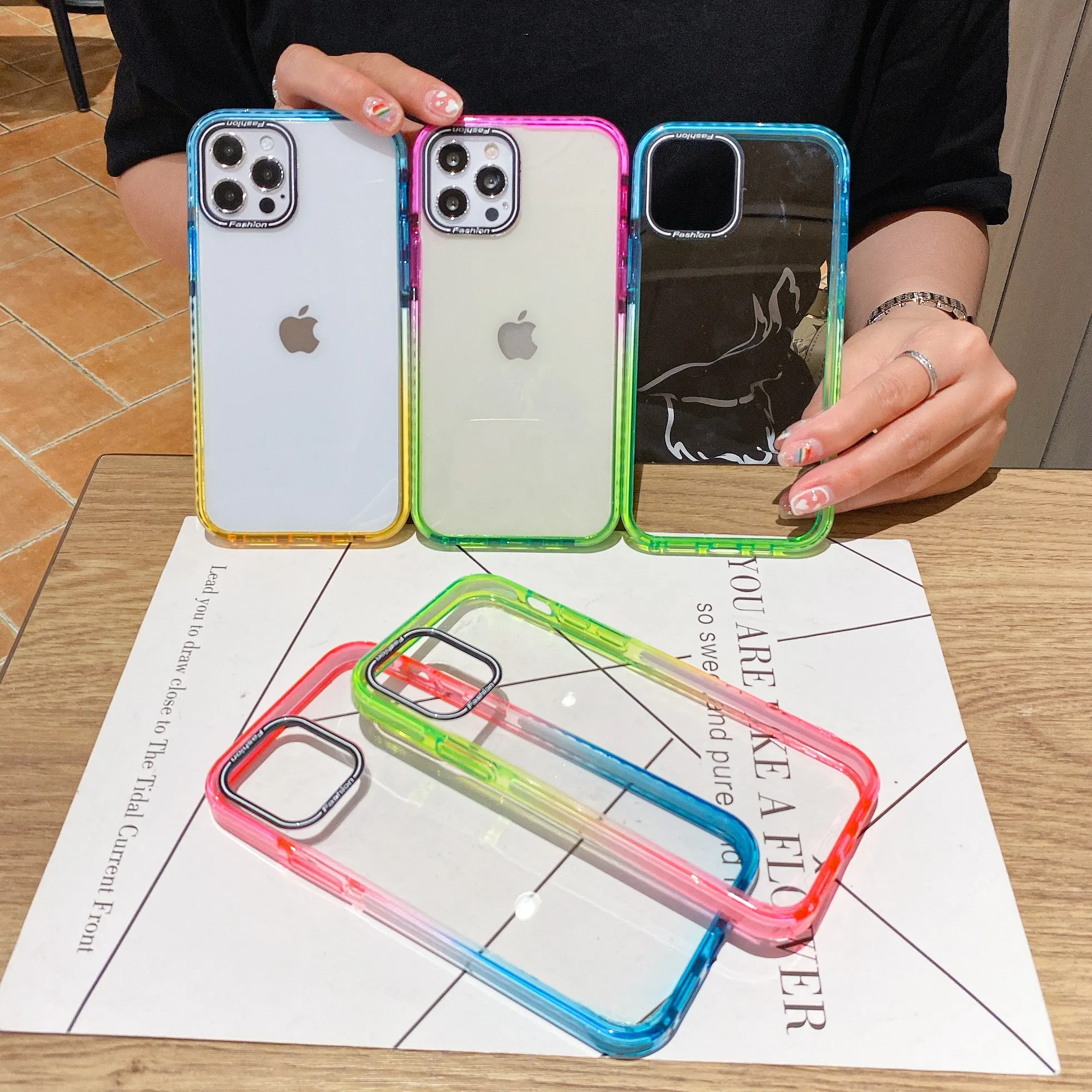 New Product TPU Acrylic Candy Color Gradient Cell Phone Case for iPhone 11 12 Pro Max