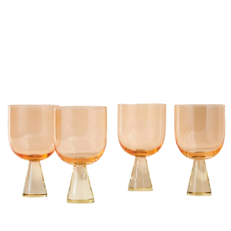 2024 Top Seller Ramona Wine Glasses Set of 4 - Sculptural Butterscotch,  Ideal for Wedding and Events, Perfect for Red Wine