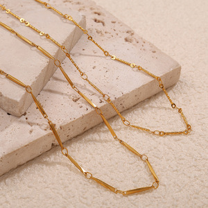 Collar de Cadena Minimalista, Chapado en Oro de 18K, Acero Inoxidable, Accesorio Unisex para Parejas, Regalo, Joyería de Moda - Product Image 3