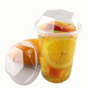 Gobelets en plastique transparent jetables de haute qualité avec couvercle, personnalisables avec logo OEM, vente en gros - Product Image 1