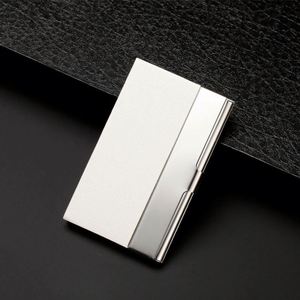 Custom Logo Silver Metal Name Card Case Stainless Steel PU Business Card <b>Holder</b> for BusinessLuxury Business Card Case - Product Image 3