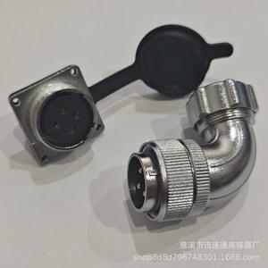 Connecteur d'aviation coudé WS28 2-35P en alliage de zinc, montage sur panneau, contact en cuivre plaqué or pour équipement mécanique - Product Image 3