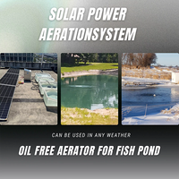 Aérateur solaire pour bassin DC24V 15LPM sans huile avec moteur, diffuseur et contrôleur pour bassins de 0,2 acre