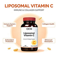 Vitamine C liposomale OEM, 180 capsules végétales, soutien immunitaire et collagène, antioxydant, complément alimentaire, marque privée