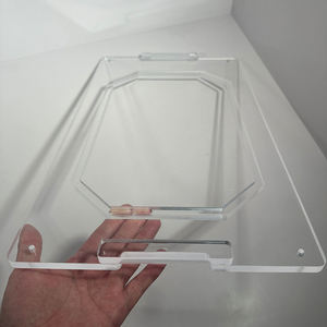 Clear Acrylic Floating Shelf <b>Wall</b> Mounted Modern Decorative <b>Display</b> Rack Glossy Finish Pre-Assembled Horizontal Orientation Heat - Product Image 2