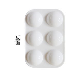 <span class=keywords><strong>Palette</strong></span> de peinture d'art rectangulaire en plastique 6 trous en gros plateau de peinture acrylique épaississant blanc pour enfants - Product Image 5