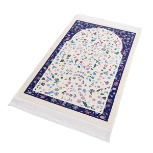 Tapis de prière <span class=keywords><strong>l</strong></span>éger et pliable à poils courts, motif floral géométrique compact, Janamaz, Sejadah portable idéal pour le <span class=keywords><strong>voyage</strong></span> - Product Image 3
