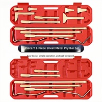 Kit de 7 ou 13 pièces CIHOO pour la réparation de bosses de carrosserie automobile, comprenant des leviers et barres de débosselage, pour le redressage de panneaux et de châssis, en acier à haute teneur en carbone