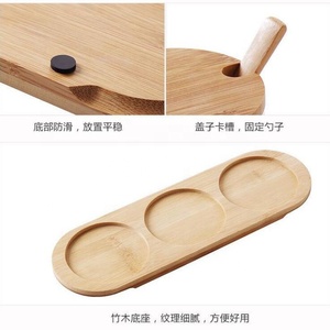 Bán buôn rõ ràng Glass container cho muối hạt tiêu gia vị bao bì chai với nắp tre gỗ chủ 3 cái-1 bộ trong nhà bếp - Product Image 3