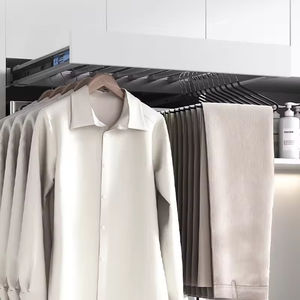 Porte-pantalons coulissant silencieux à fermeture amortie, gain de place, séchoir à linge, accessoires de garde-robe, porte-pantalons - Product Image 2