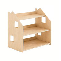 Maßgefertigter Montessori Kinder-Kleiderständer Möbel Holz-Kleiderregal für Kinder Kinderzimmer-Organizer mit Regal Kinder-Bücherregal