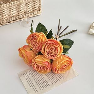 Ramo de Flores Artificiales de Rosas de Alta Calidad para Novia, Decoración para Mesa de Salón, Arreglos Florales para Bodas, Decoración DIY - Product Image 6