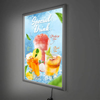 Cadre d'affichage lumineux pour vitrine A0/A1/A2/A3/A4 en aluminium, ultra-fin, avec éclairage LED pour publicité