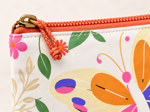 Juego de Bolsas con Cierre de Cremallera con Diseño Personalizado de Mariposas y Flores, Material de Lona, para Uso Diario, 3 Piezas, Tamaño Mediano - Product Image 4