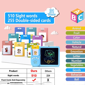 Tablette de dessin LCD, cartes flash parlantes, jouet éducatif, machine d'apprentissage, 510 mots, Montessori, autisme, parole, dessin, écriture - Product Image 6