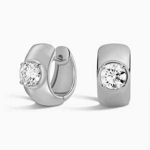 Pendientes de Aro Geométricos Minimalistas de Oro Laminado de 14k con Moissanita VVS GRA de Corte de 4 Puntas, Antideslustre, Unisex, Joyería Toderi - Product Image 6