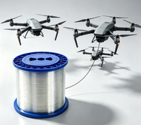 Bobine de câble à fibre optique pour remorquage par drone, monomode G657A2, fibre nue, légère et déployable
