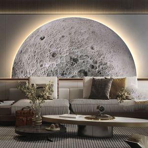Decorazione Murale di Lusso con Luna e Stelle, Dipinto LED 3D con Texture, Applique da Parete per Soggiorno Moderno, Ufficio, Hotel - Product Image 1