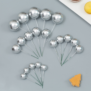 Lot de 20 boules décoratives pour gâteau, sphères DIY pour la décoration de gâteaux d'anniversaire, pour fêtes, célébrations, mariages, boules scintillantes 2cm-4cm - Product Image 4