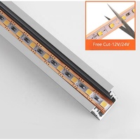 Lampe LED sans soudure pour armoire, profilé en aluminium encastré à découpe libre, lampe linéaire DC12V, éclairage intégré sous étagère d'armoire