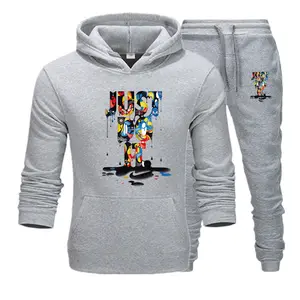 Thể Thao Hoodies Theo Dõi Mồ Hôi Phù Hợp Với Hai 2 Mảnh Jogger Set Cho Nam Giới Biểu Tượng Tùy Chỉnh Nhiệm Vụ Nặng Nề Polyester Và Bông Vải Tracksuit