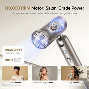 Sèche-<span class=keywords><strong>cheveux</strong></span> de voyage Dreame Pocket Pro avec <span class=keywords><strong>diffuseur</strong></span>, accessoires de qualité professionnelle, chaleur sécurisée, buses magnétiques, <span class=keywords><strong>boucles</strong></span> et lissage de qualité salon - Product Image 5
