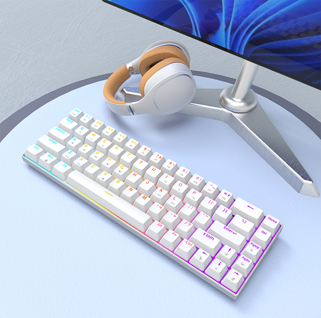 Custom Logo 65% Hot Swappable Mechanical Gaming Wireless Keyboard Display RGB Backlit 2000mAh Battery Ultra Thin for Office Use