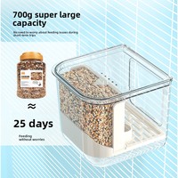 Boîte à nourriture pour oiseaux, mangeoire automatique pour perroquets, plateau en plastique anti-éclaboussures, séparation des aliments, pour cage à oiseaux, salle de bain XC-08